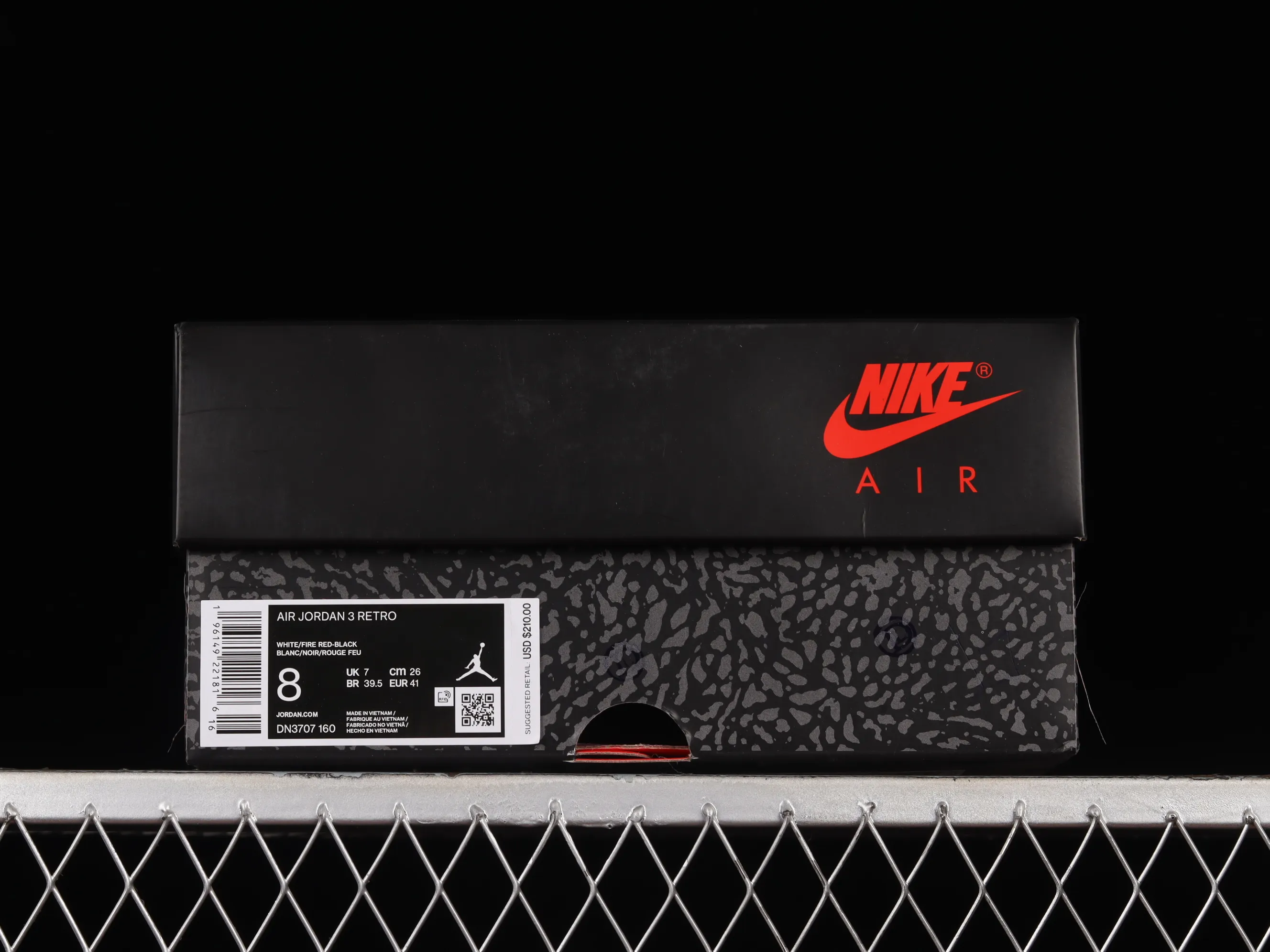 All categories Air Jordan Jordan series basketball shoes Air Jordan 3 Air Jordan 3 Retro "Fire Red" AJ3 Joe 3 new flame red DN3707-160
